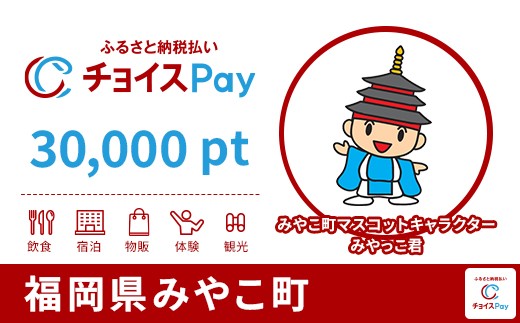 
            みやこ町チョイスPay 30,000pt【会員限定のお礼の品】
          