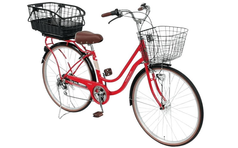 a.n.designworks/ STYLE KIX FAMILY276 リアバスケット付 レッド【27型 自転車 完成品 組み立て不要 アウトドア サイクリング じてんしゃ 通勤 通学 新生活】 099X378