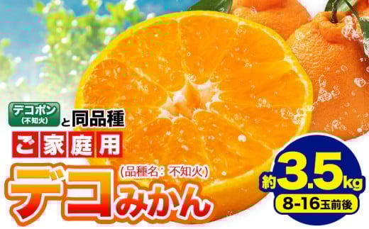 不知火 デコみかん ( デコポン と同品種 ) ご家庭用 訳あり 熊本県産 ( 苓北町産含む )3.5kg(8-16玉前後) 柑橘 《2026年2月上旬-3月末頃出荷》 みかん フルーツ 不知火 訳アリ でこみかん 果物
