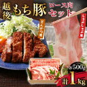 【ふるさと納税】越後もち豚ロース肉(しゃぶしゃぶ用500g・とんかつ用500g)1kg【配送不可地域：離島】【1272696】