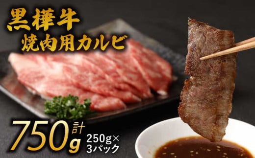 焼き肉 黒毛和牛 カルビ  計約750g(約250g×3パック)