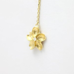 12-9-3 ピアス桜K10 選べるカラーダイヤモンド計0.04ct WG YG PG 揺れるピアス【f101-k10】