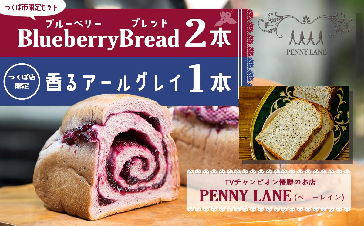 
                  ペニーレイン ブルーベリーブレッド 2本＋つくば店限定 香るアールグレイ 1本 セット │ パン 冷凍 パン屋 ブルーベリー ブルーベリージャム 冷凍パン おやつ 朝食 朝ごはん 冷凍便 紅茶 テレビで紹介 茨城県 つくば市
                