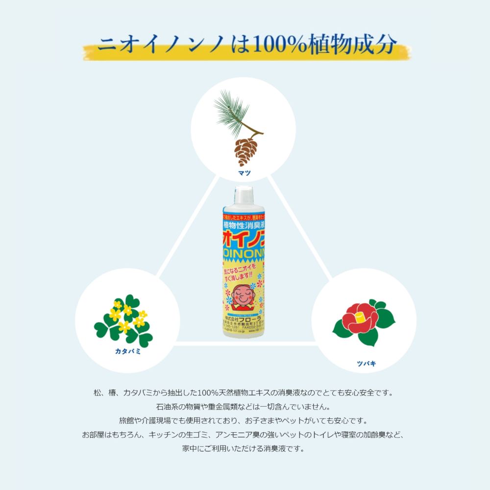 瞬間消臭の純植物性消臭液「ニオイノンノ」 500cc×1本_イメージ2