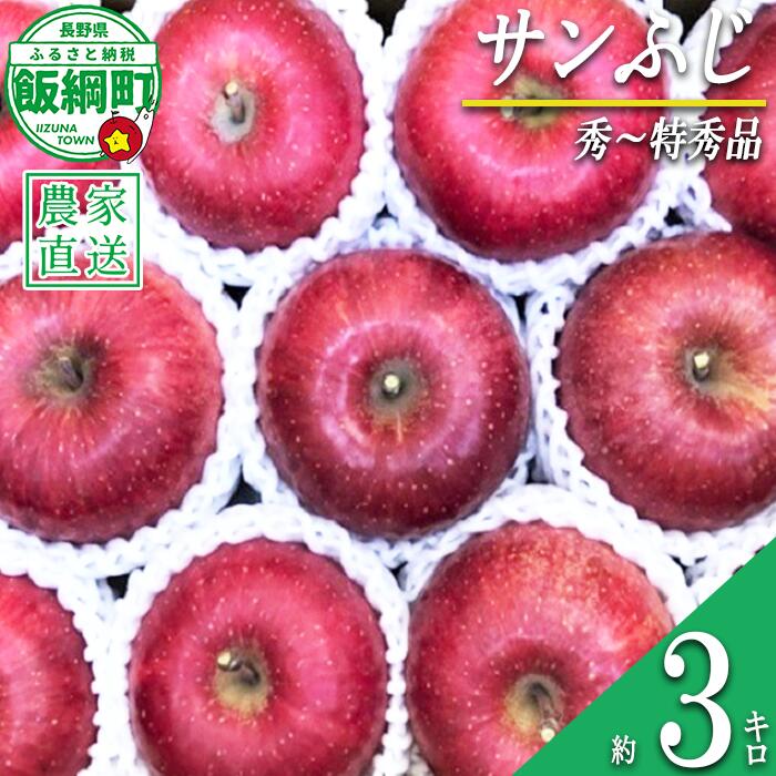 【ふるさと納税】 りんご 蜜入り サンふじ 秀 〜 特秀 3kg サイズおまかせ 井澤農園 沖縄県への配送不可 令和8年度収穫分 エコファーマー認定 長野県 飯綱町 〔 信州 果物 フルーツ リンゴ 林檎 長野 17000円 予約 農家直送 〕発送時期：2026年11月中旬〜2027年1月下旬 {***}