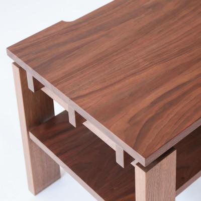 ふるさと納税 旭川市 旭川家具 MUKU工房オリジナル ノキ サイドテーブル ウォールナット_04911 |  | 02