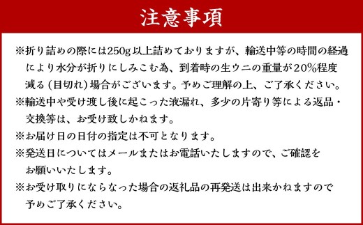 【鮮度抜群！極上生えぞバフンうに】生うに折250g ふるさと納税 うに F4F-3210