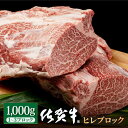 【ふるさと納税】佐賀牛 贅沢 ヒレ ブロック 1000g【株式会社いろは精肉店】お肉 肉 牛ヒレ ヒレ肉 フィレ ステーキ 塊肉 焼肉 牛肉 冷凍 A4 A5 [IAG040]