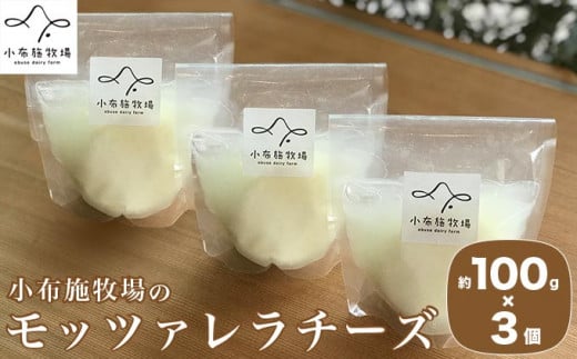 無添加 小布施牧場の搾りたてジャージー牛乳で作ったモッツァレラチーズ 100g × 3個 ［小布施牧場］チーズ モッツァレラ おつまみ サラダ 冷蔵便 クール便 プレゼント 長野 信州 ［A-29］