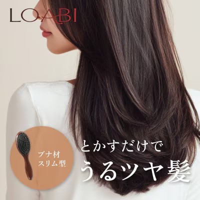 
                  17-40_【LOABI/ロアビ公式】 くし ヘアブラシ Caple  カプレ（ブナ材 / スリム型）｜ くし クシ ヘアブラシ 櫛 猪毛 豚毛 ストレートブラシ ブラシ 髪の毛 サラサラ ストレート くせ毛 艶髪 静電気 防止 プレゼント 高級 ギフト ブナ材 Caple カプレ 愛知県 岐阜県 名古屋 acct LOABI
                