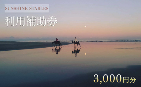 利用補助券 SUNSHINE STABLES 体験チケット 利用補助券【3,000円分】