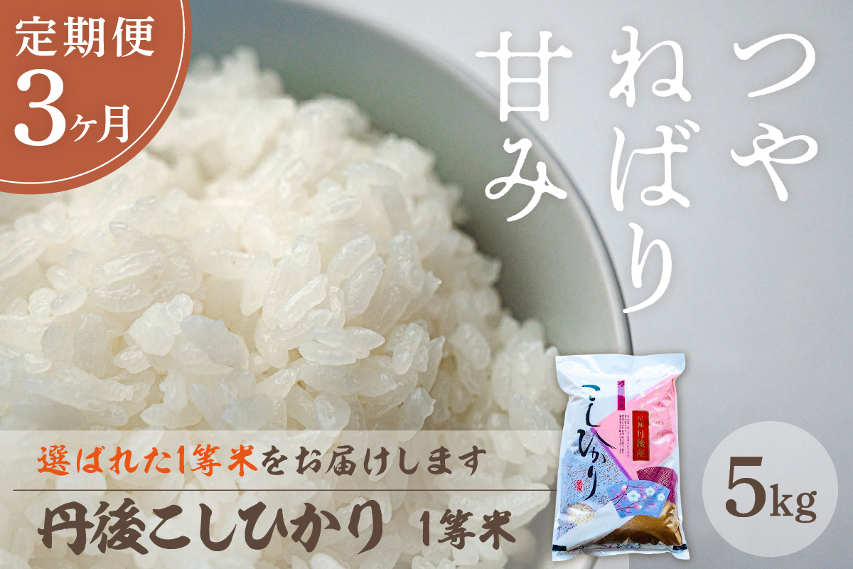 【定期便3回】令和7年産 丹後こしひかり 5kg×3ヵ月 1等米　MU00059