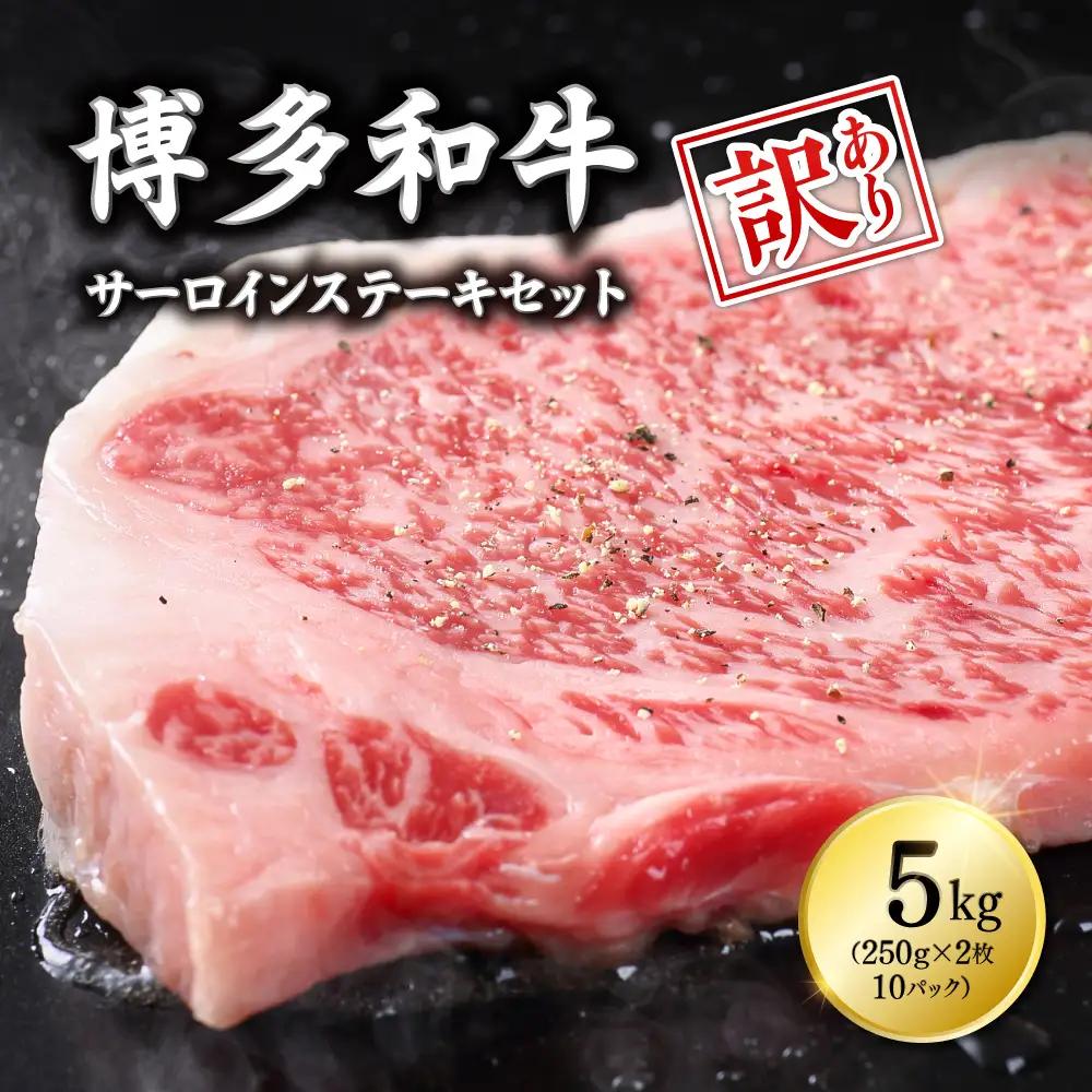 【訳あり】博多和牛サーロインステーキセット　5kg（250ｇ２枚入り×10ｐ） 3G13-S