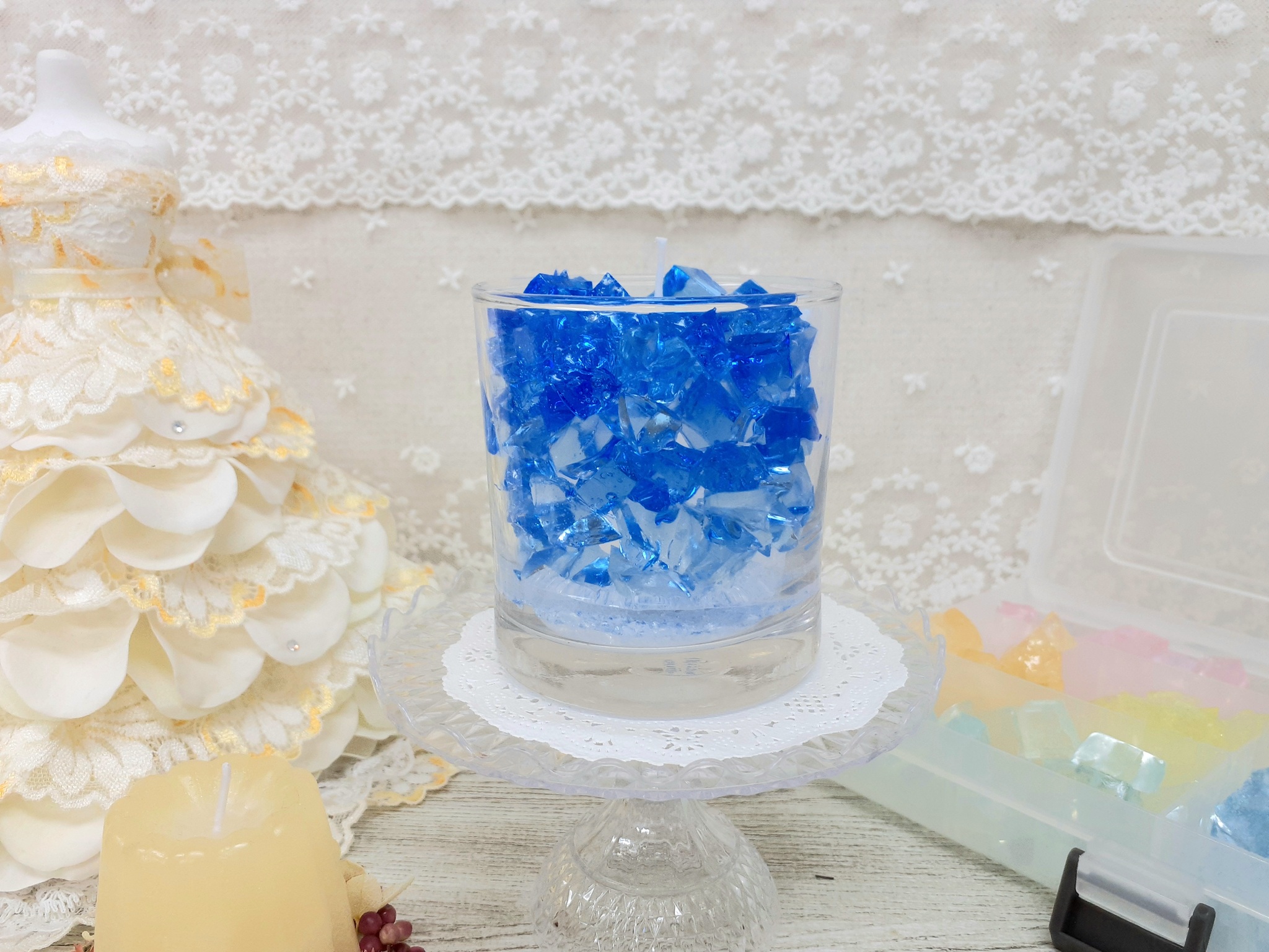 新宿フラワークラフト体験工房 ぷるぷる涼しげクラッシュゼリーキャンドル作り