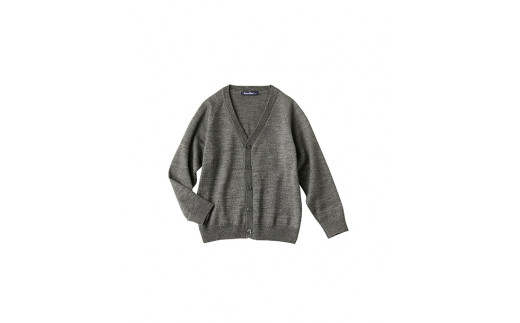 6-137 【ファミリア】Ｖネックカーディガン　アクリル60％ウール40％　※グレー　９０ｃｍ　ALPEB010-GRY-90