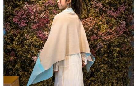 リバーシブル和紙ストール CLEMATIS 折り返しポケット ミント
