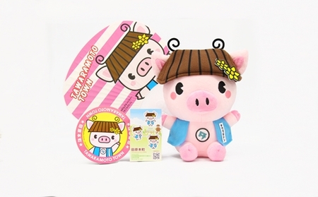 【非売品】 田原本町 公式キャラクター 「タワラモトン」 オフィシャルグッズ 詰め合わせ 限定 12セット ／ マスコット キャラ ぶた 田原本町役場 ゆるキャラ ぬいぐるみ ご当地 奈良県