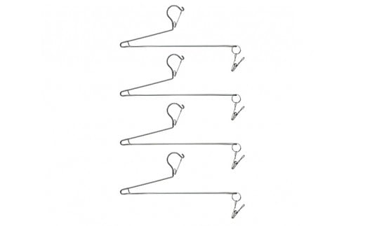 No.080 NEWステンレス　ミニバスタオルハンガー4本組 ／ ステンレスハンガー 衣類用ハンガー 大阪府