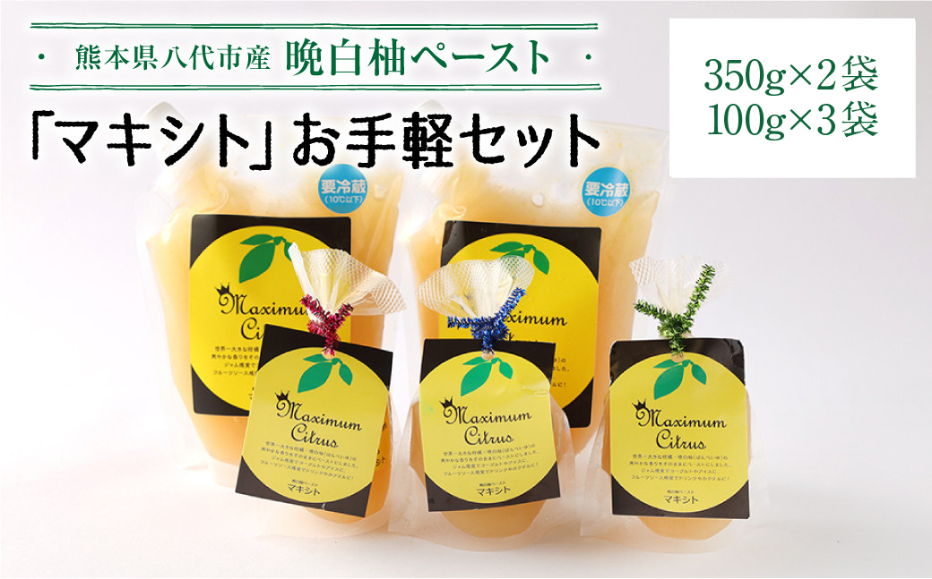 
熊本県 八代市産 晩白柚 ペースト 「マキシト」 お手軽セット 計1000g
