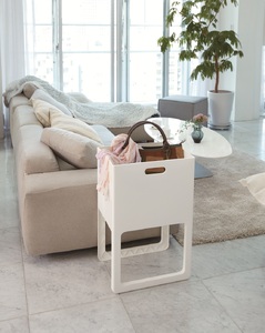 折りたたみ＆脚付バスケット　ACOT（アコット）　ホワイト　1個_OS122-0009