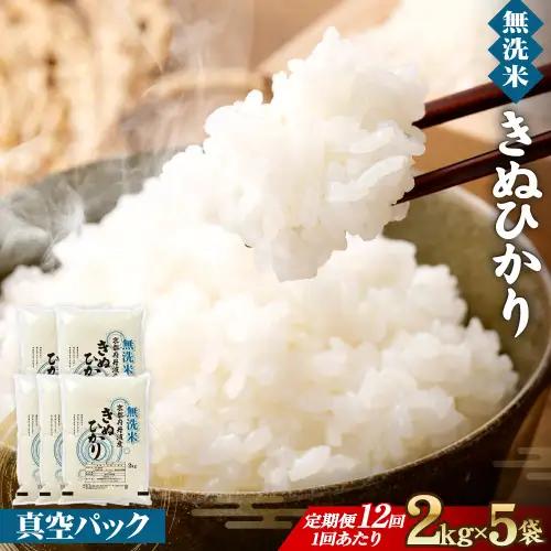 【12回定期便】【無洗米】丹波産キヌヒカリ 10kg 真空パック 無洗