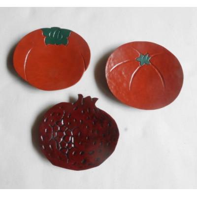 ふるさと納税 伊達市 【漆器】花柄の豆皿 5枚と果物の柄の豆皿 5枚　計10枚セット(各直径 約8〜11cm) |  | 03