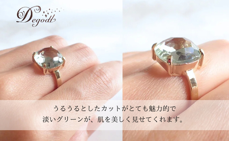 Degodd デゴッド　ＣANDY ＲINGグリーンアメジスト １１号、１３号、１５号  リング　指輪　天然石リング　ジュエリー　アクセサリー　レディースアクセサリー　グリーンアメジスト　普段使い　ギ