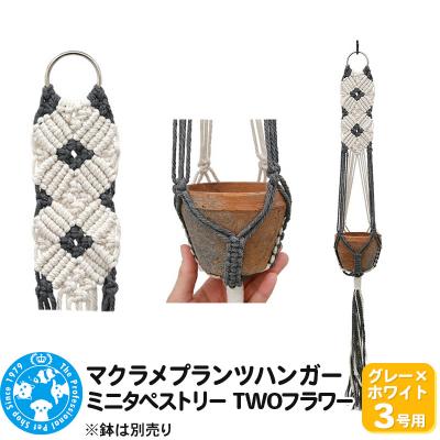 ふるさと納税 邑楽町 マクラメプランツハンガー ミニタペストリー TWOフラワー 3号用|09_chm-d30101aj