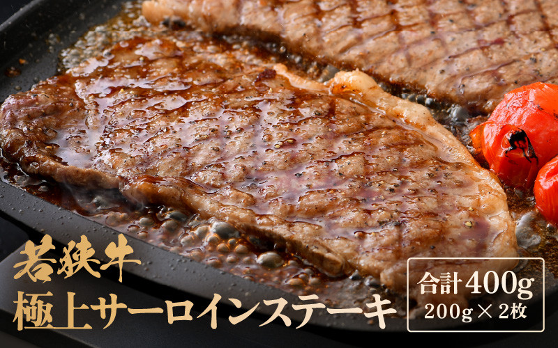 
            若狭牛 極上 サーロインステーキ 400g (200g×2枚）【牛肉 黒毛和牛 黒毛和種 黒毛 和牛 国産 冷凍  ステーキ バーべキュー  BBQ キャンプ飯 グルメ 父の日 母の日 敬老の日 お中元 お歳暮 ギフト 誕生日 贈り物 プレゼント お取り寄せ バレンタイン ホワイトデー】 [m15-b001]
          