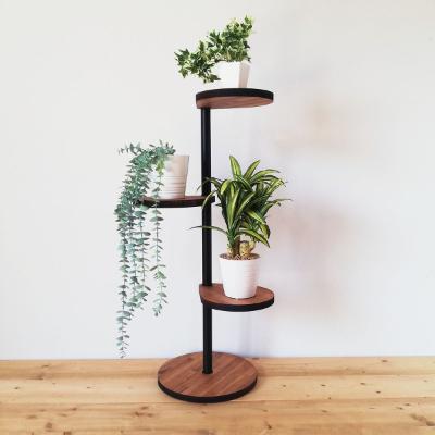 ふるさと納税 守口市 しずくのスタンドシェルフ 3段タイプ 360度回転 ブラウン ガーデンラック 完成品