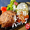 【ふるさと納税】黒毛和牛とあぐー豚の贅沢ハンバーグ　4個入り