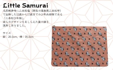 二本松少年隊柄：畳の縁マルチケース〜ピンク〜 ポーチ 雑貨 日用品 小物入れ 伝統工芸品 歴史 ハンドメイド 化粧ポーチ おすすめ お中元 お歳暮 ギフト 送料無料 二本松市 ふくしま 福島県 送料無
