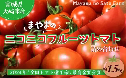 
            宮城県大崎市産｜まやまのニコニコフルーツトマト詰め合わせ 約1.5kg【第3回トマト選手権 最高金賞受賞｜先行予約受付中｜2026年発送】
          