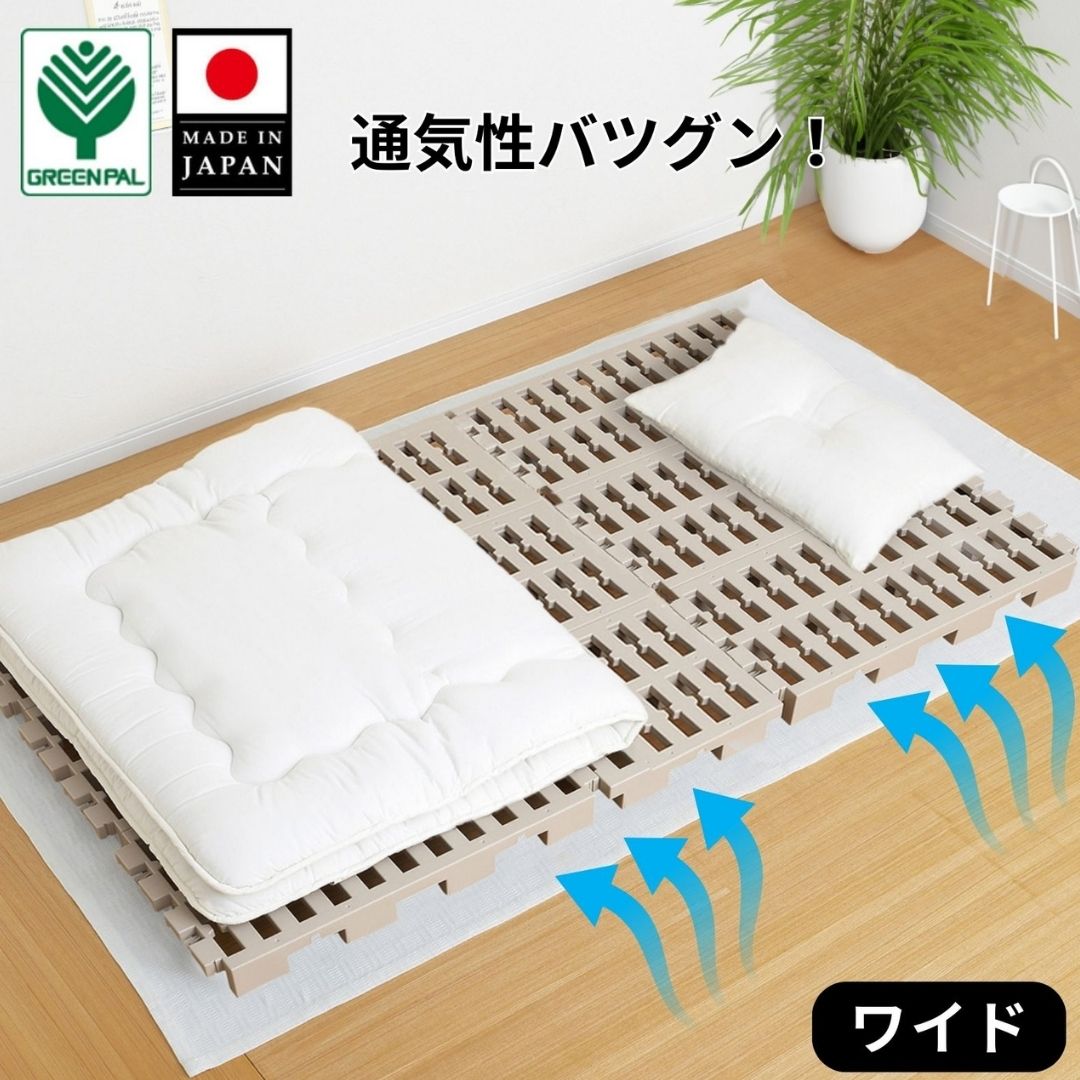 【ふるさと納税】プラすのこベッドセット ワイドサイズ 嫌なニオイがない すのこベッド プラすのこ すのこマット 折りたたみ ふとん下すのこ 布団 マット 押入れ 通気性 パレット カビ 湿気 対策 除湿 【036S014】