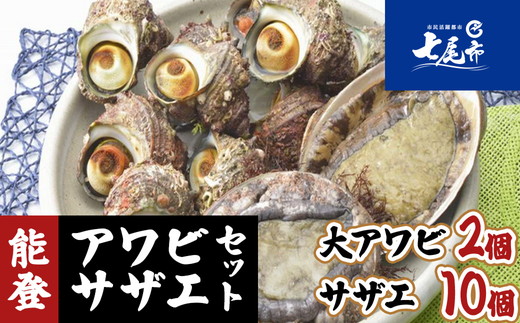 魚介類 /能登　朝どれアワビ・サザエセット（大アワビ2ヶ/サザエ10ヶ） 刺身 つぼ焼き 貝 ※季節商品 ※2026年6月上旬～8月下旬頃に順次発送予定