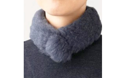 羊毛で暖かい「メリノン」カラープチマフラー（ブルーグレー）| 羊毛 ウール 洗えるウール タクトコーポレーション 埼玉県 横瀬町