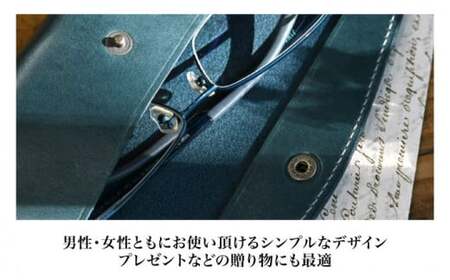 本革スナップボタンメガネケース ルージュ(赤色)　滋賀県長浜市/株式会社ブラン・クチュール[AQAY117]