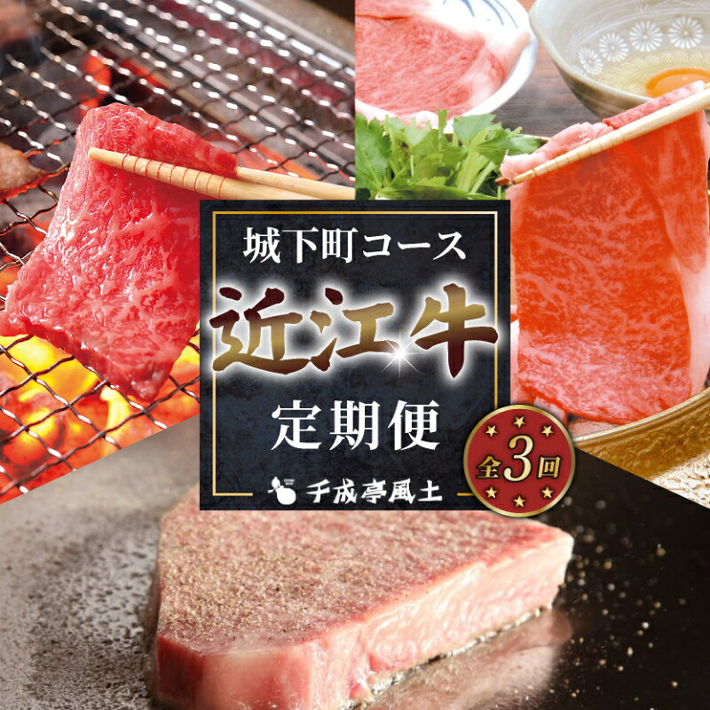 【ふるさと納税】 近江牛 3ヶ月定期便 城下町コース ( サーロインステーキ 肩ロースすき焼き 三角バラ焼肉 ) 定期便 千成亭 牛肉定期便 和牛定期便 食べ比べ 肉 牛肉 和牛 国産 黒毛和牛 すき焼き すき焼き用 肩ロース 焼肉 焼肉用 焼き肉 希少 おすすめ 人気 彦根 滋賀