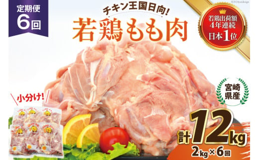 鶏肉 6回 定期便 宮崎県産 若鶏 もも 2kg [エム・ティ・シー 宮崎県 日向市 452061044] 小分け モモ もも肉 モモ肉 冷凍 肉 宮崎