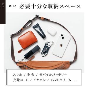 ボディバッグ 本革 ネイビー MURA｜ボディバッグ
