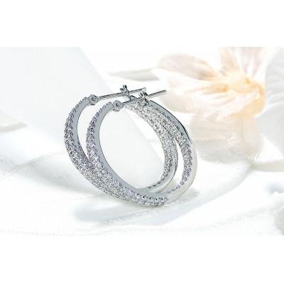 ふるさと納税 昭和町 【1.0ct】K18WG ダイヤモンドエタニティフープピアス【20mm】 |  | 02