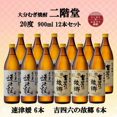 ふるさと納税 日出町 大分むぎ焼酎　二階堂速津媛6本と吉四六の故郷6本20度(900ml)12本セット