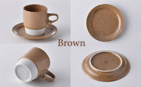 【波佐見焼】チョコチャンク マグ＆プレート 4点セット(ブラウン・ベージュ)食器 皿【トーエー】[QC72] 波佐見焼