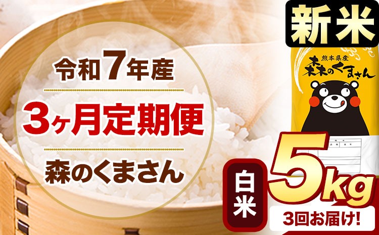 
            【3ヶ月定期便】新米 令和7年産 白米  森のくまさん 5kg 5kg×1袋  《お申し込みの翌月から出荷》 熊本県産 白米 精米 米 こめ コメ お米 kome
          