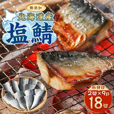 ふるさと納税 八雲町 北海道産　無添加　塩鯖　合計18切(2切×9パック)大型サイズ塩サバ　使いやすい小分け　カット品 | 