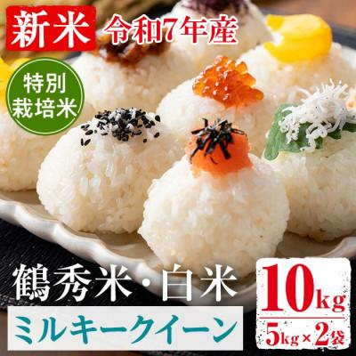 ふるさと納税 出水市 鶴秀米(品種:ミルキークイーン)【白米】5kg×2袋_I1192