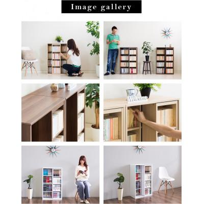 ふるさと納税 海南市 【完成品】スライド本棚 W57.5cm ウォールナット AKU101193103 |  | 03