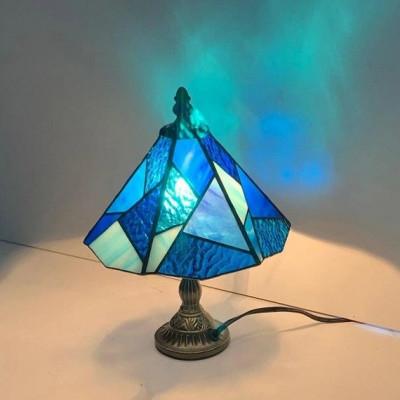 ふるさと納税 大村市 ステンドグラス ランプ 【スタンド型　色彩　青】 |  | 03