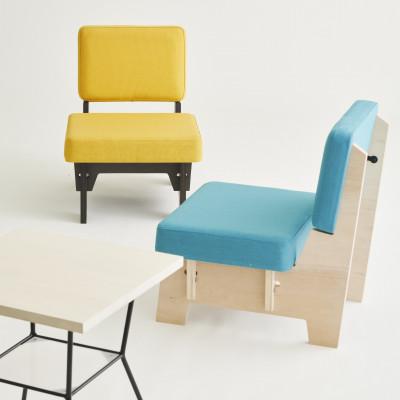 ふるさと納税 海南市 和歌山県海南市　高品質な一人掛け組み立てソファ　キャンバスサックスブルー(フレームホワイト) |  | 02