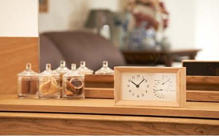 FRAME［温湿度計付］/ ナチュラル（LC13-14 NT）レムノス Lemnos 時計 民芸品 工芸品 伝統技術 インテリア  FAD-0797